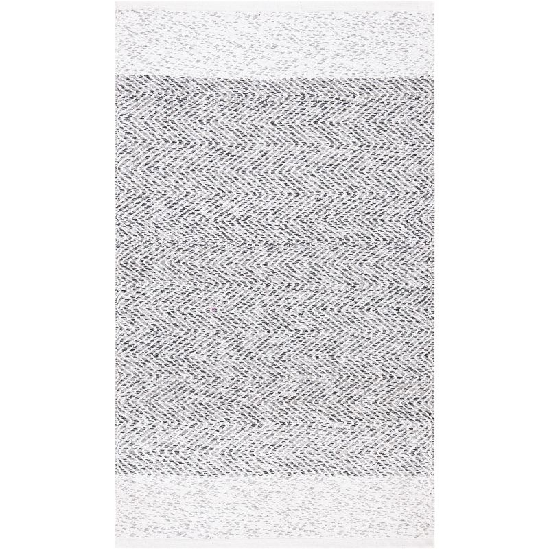 Nantucket NAN148 Hand Loomed Indoor Accent Rug - Ivory/Charcoal - 3'x5' - Safavieh