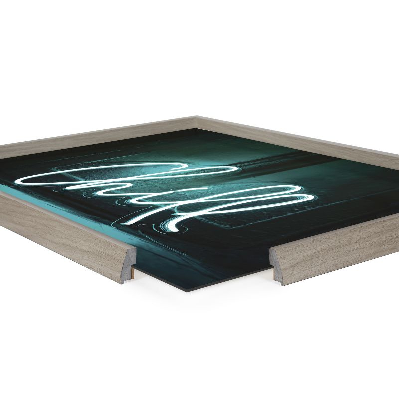 Kate and Laurel Blake Chill Neon Sign Framed Printed Glass by The Creative Bunch Studio, 18x24, Gray