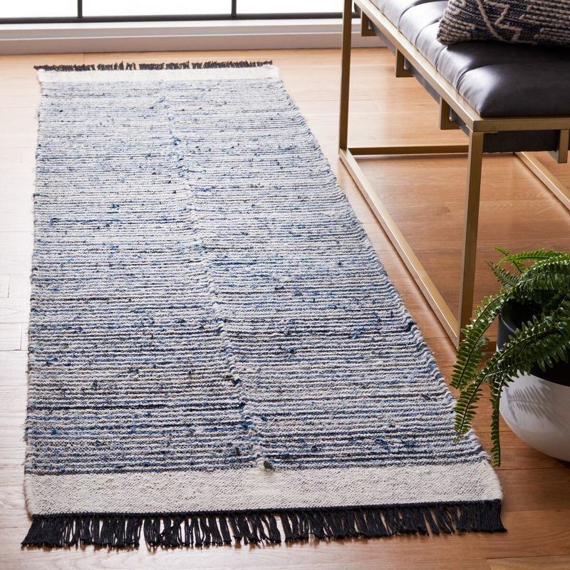 Kilim KLM310 Hand Woven Runner Rug - Blue/Ivory - 2'3"x9' - Safavieh.