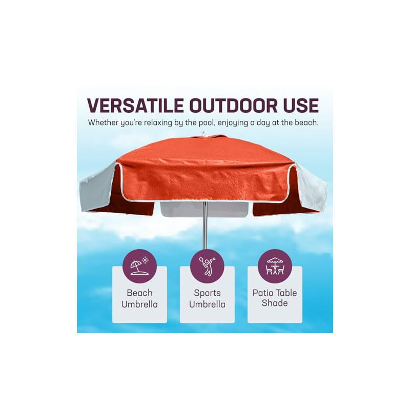 Kemp USA 6' Umbrella, Red / White