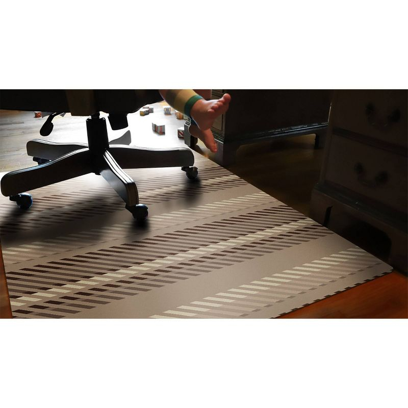 3'x4' Stripe 9 to 5 Desk Chair Mat Brown - Bungalow Flooring: Stain & Skid-Resistant Indoor Floor Mat, Low Pile