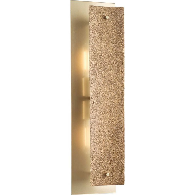 Progress Lighting Lusail 2-Light Wall Sconce, Soft Gold, Vintage Textured Shade