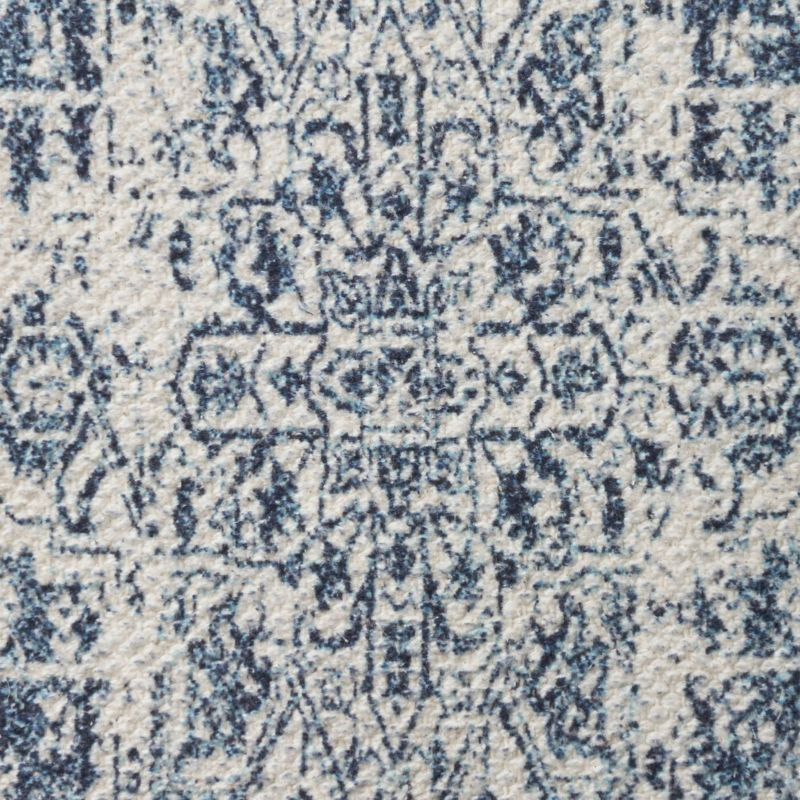20"x20" Oversize Nicole Curtis Vintage Medallion Indoor Square Throw Pillow Ivory/Navy - Nicole Curtis: Handmade, 100% Cotton, Zipper Closure