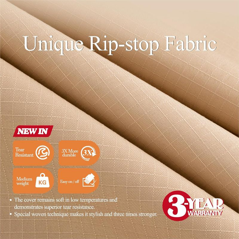 Waterproof Outdoor Patio Chair Covers - Beige - 2Packs - 33"(W)x35"(D)x36/26"(H)