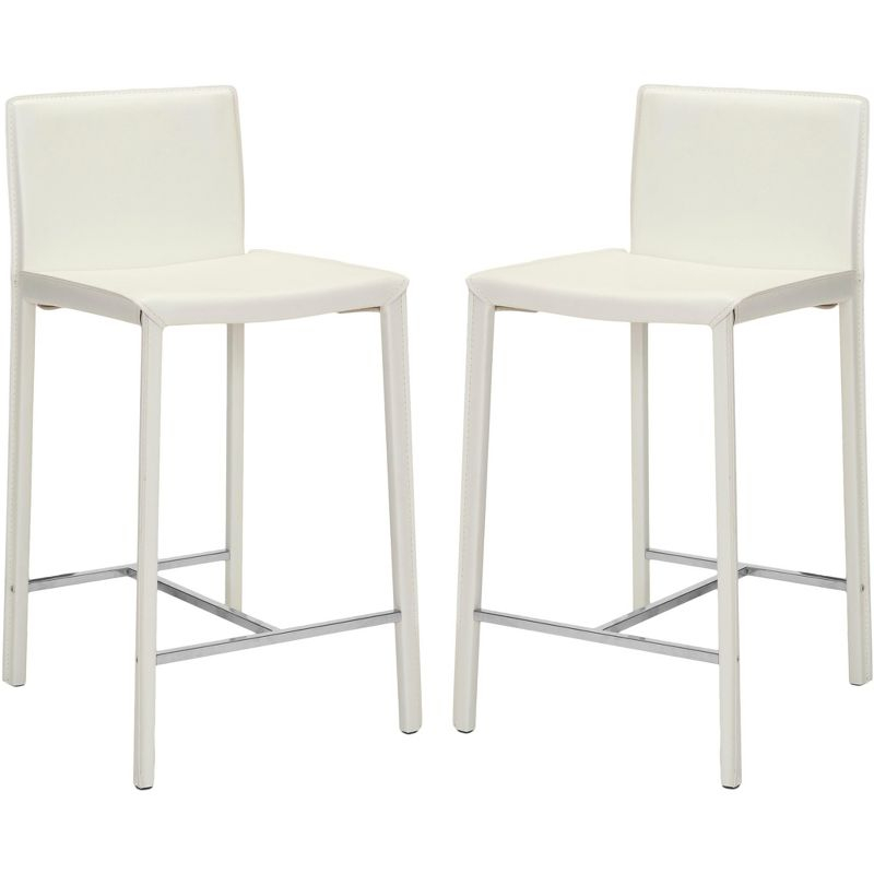 Jason 24" H Counter Stool (Set of 2) - FOX2003 - White - Safavieh Couture
