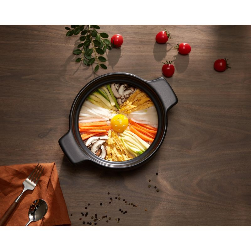 Kook Stoneware Dolsot Pot, 68 oz, Black