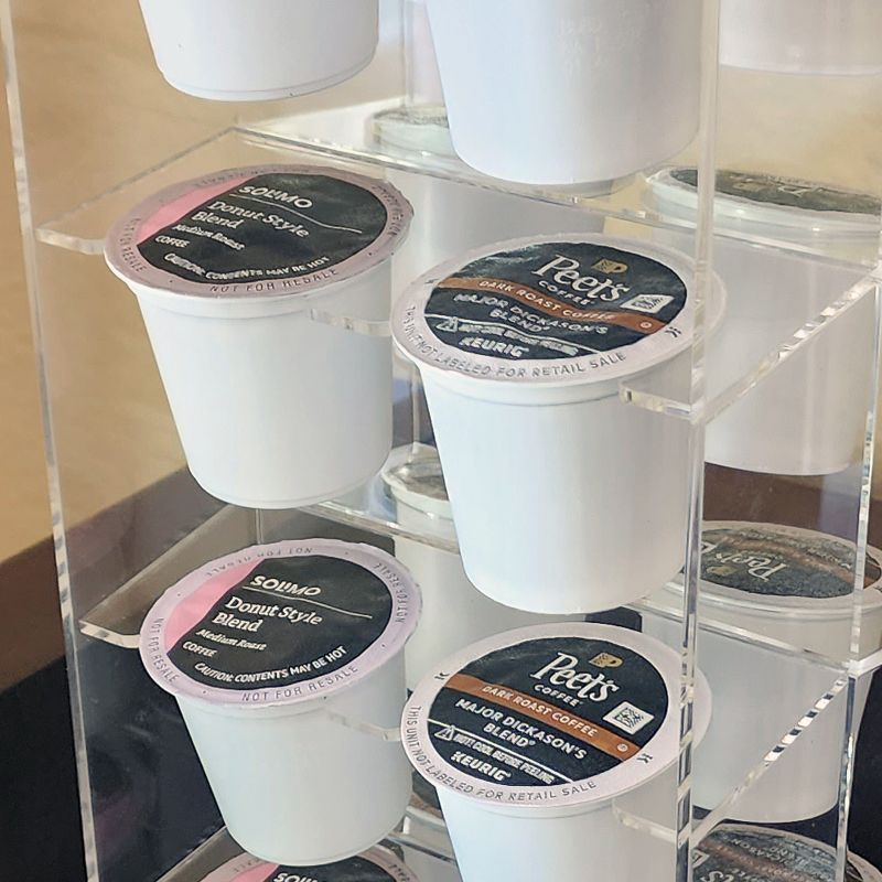 OnDisplay Luxe Acrylic Coffee Pod Carousel Holder - Holds 16 Capsules - Compatible with Keurig® K-Cups