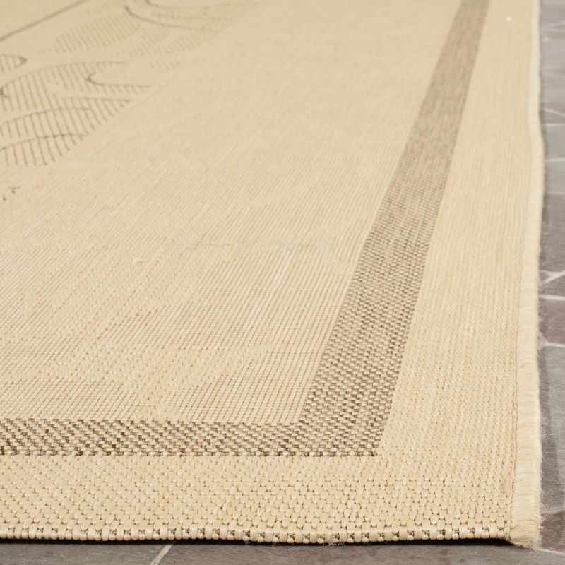 Courtyard CY1704 Power Loomed Indoor and Outdoor Area Rug - Natural/Brown - 5'3"x7'7" - Safavieh