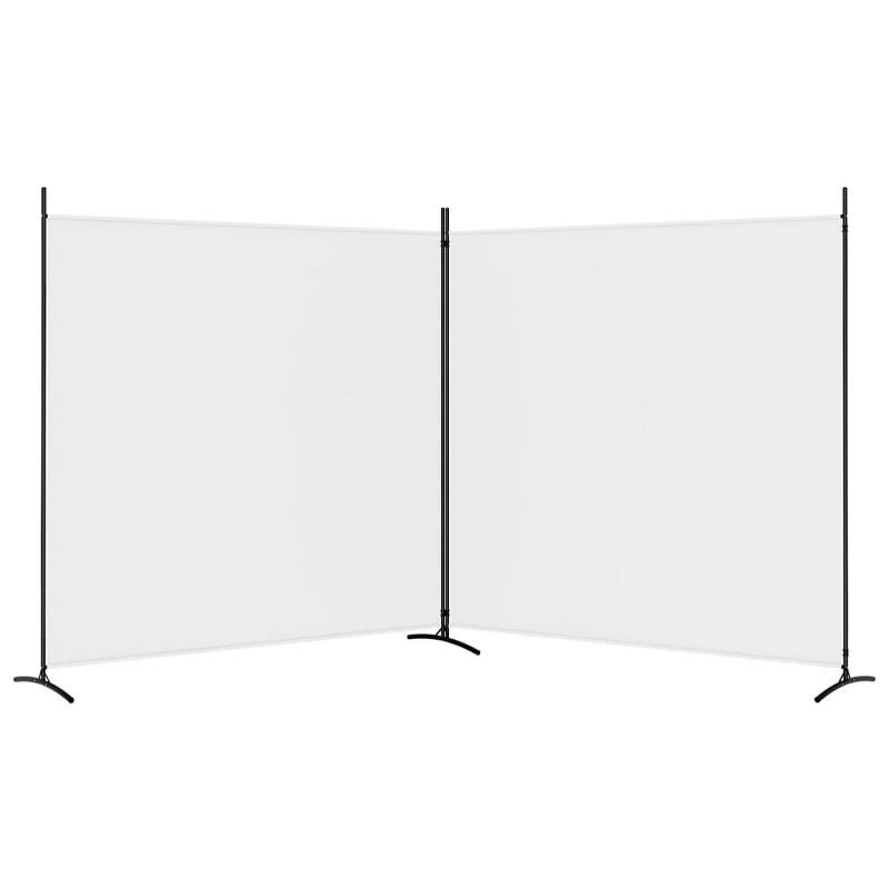 vidaXL 2-Panel Room Divider White 137"x70.9" Fabric