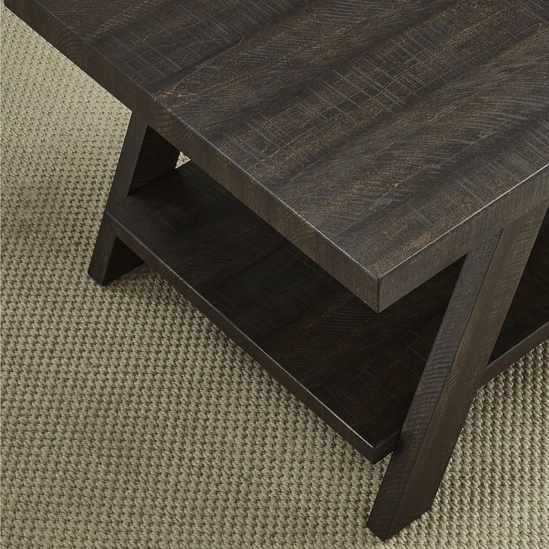 Roundhill Furniture Athens Contemporary Wood Shelf Side Table in Weathered Espresso