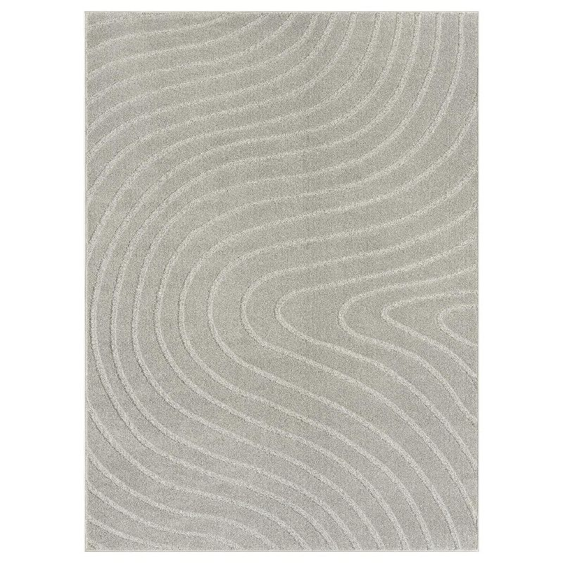 Luxe Weavers Modern Geometric Wave Gray 2x8 Area Rug