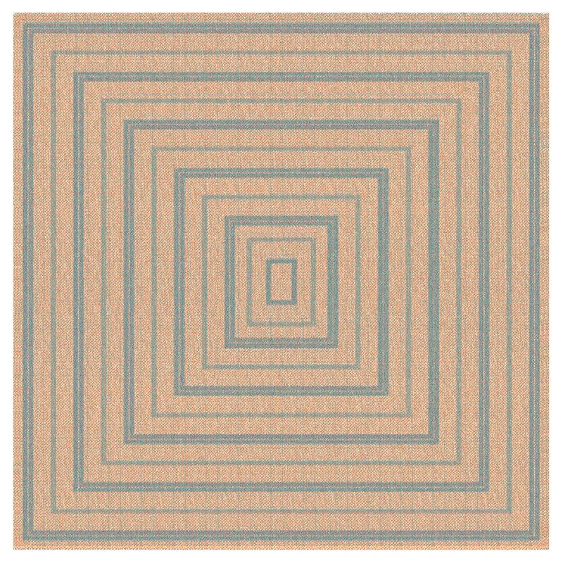 Liora Manne Sahara Multi Border Indoor/Outdoor Rug Aruba 7'10" Square