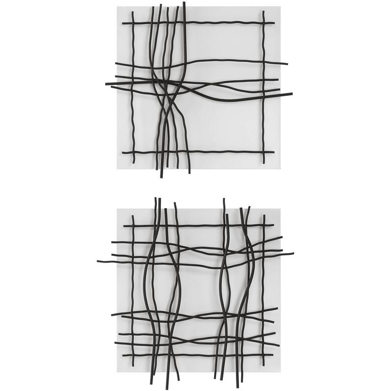 Uttermost Genesis 22" Square Black Iron 2-Piece Wall Decor Set