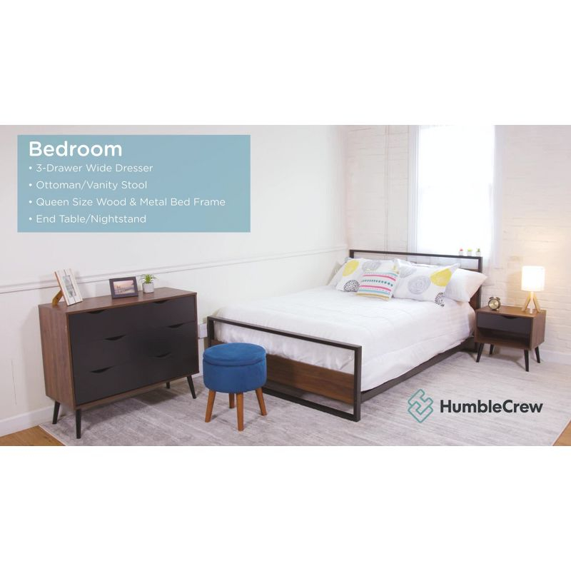Heathered Storage Ottoman with Reversible Tray Cover - Humble Crew