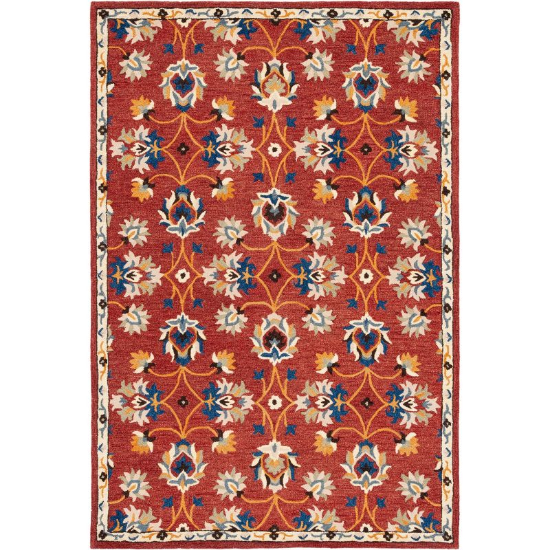 Micro-Loop MLP383 Hand Tufted Area Rug - Rust/Blue - 4'x6' - Safavieh.