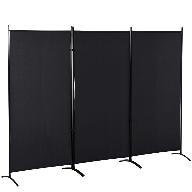 HOMCOM 3-Panel Room Divider Folding Privacy Screen Separator Partition Wall for Indoor Bedroom Office 100" x 72" Black
