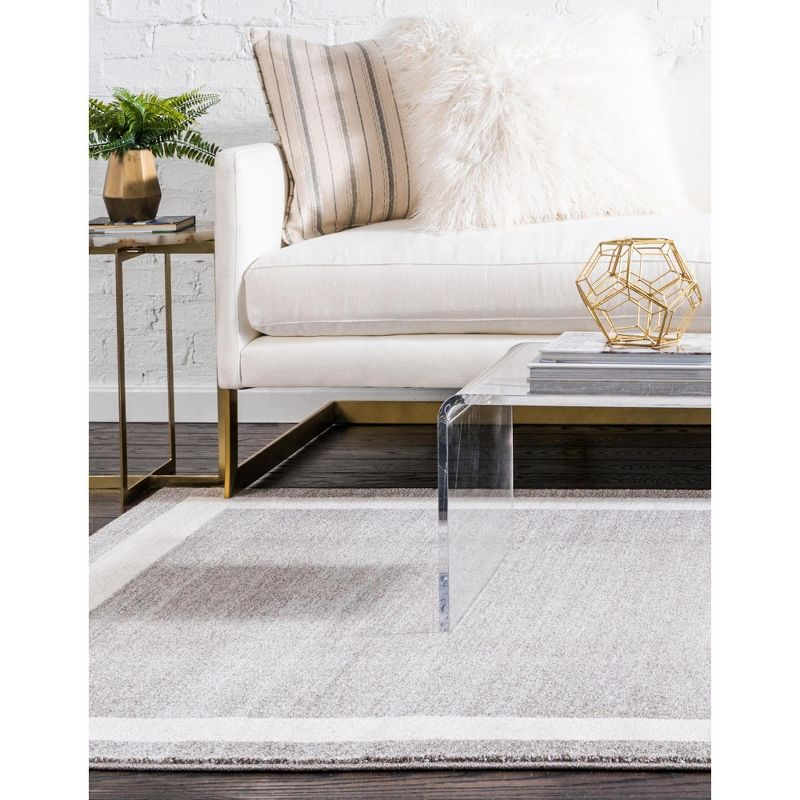 Unique Loom Del Mar Collection Area Rug - Maria (3' 1" x 5' 3" Rectangle Gray/Ivory)