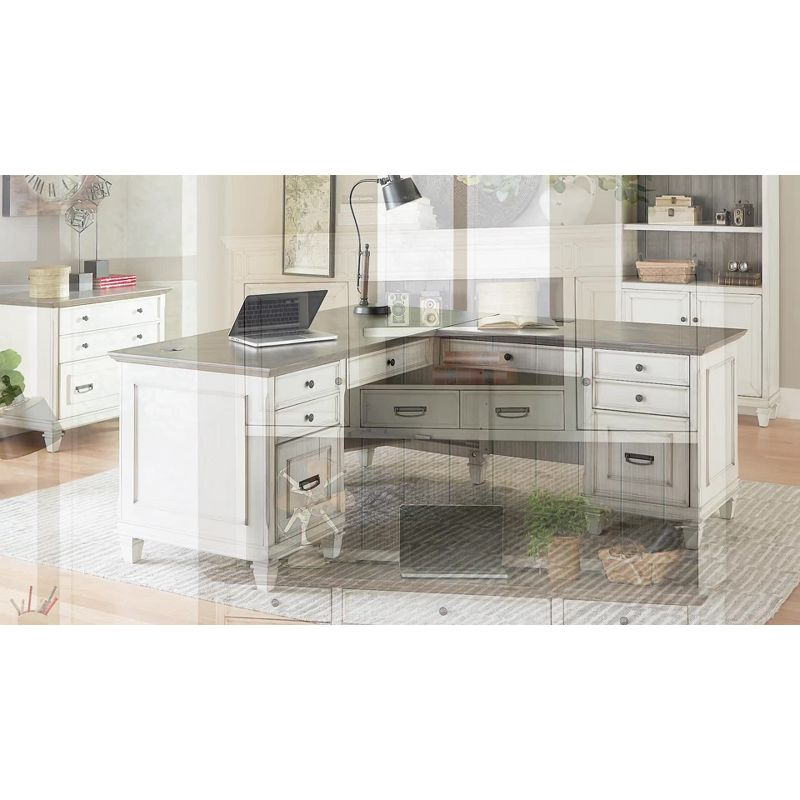Hartford Hutch White - Martin Furniture: Vintage Finish, No Assembly, Office Hutch Tops