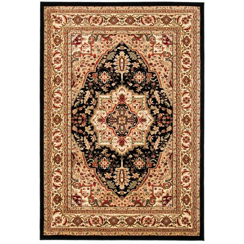 Lyndhurst LNH330 Power Loomed Area Rug - Black/Beige - 8'x10' - Safavieh.