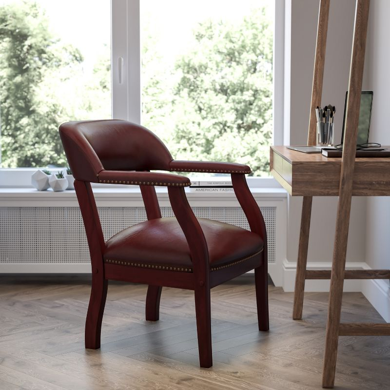 Emma and Oliver Oxblood Vinyl Luxurious Conference Chair