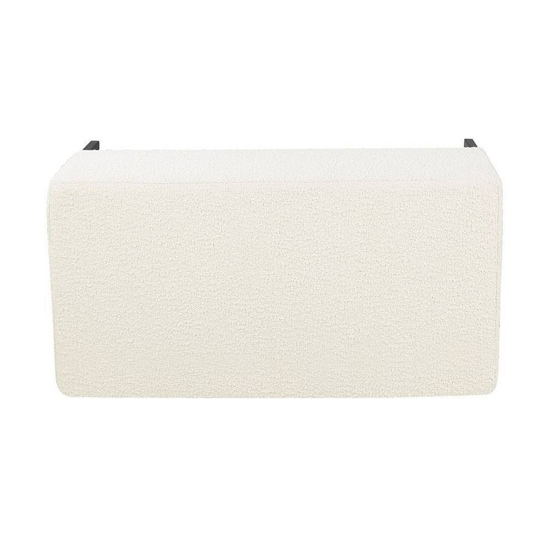 Medium Storage Bench with Metal Legs Cream Boucle - HomePop: Upholstered Rectangle for Modern Decor, Seats 2