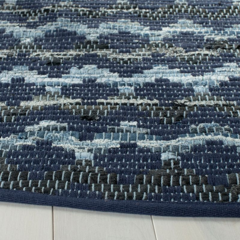 Montauk MTK120 Hand Woven Indoor Accent Rug - Navy Blue/Black - 4' Round - Safavieh