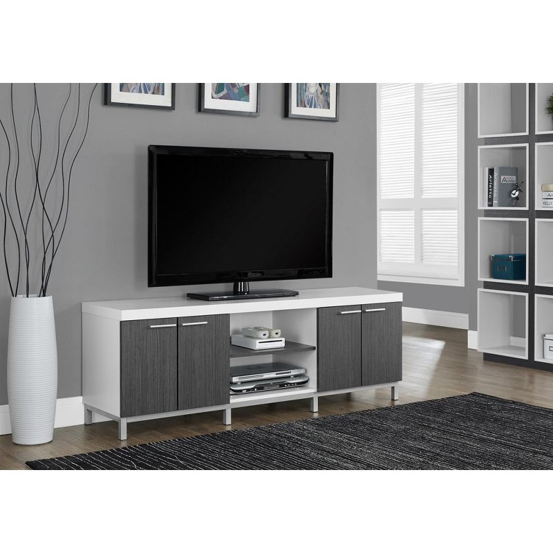 Monarch Specialties TV STAND - 60L / WHITE / GREY