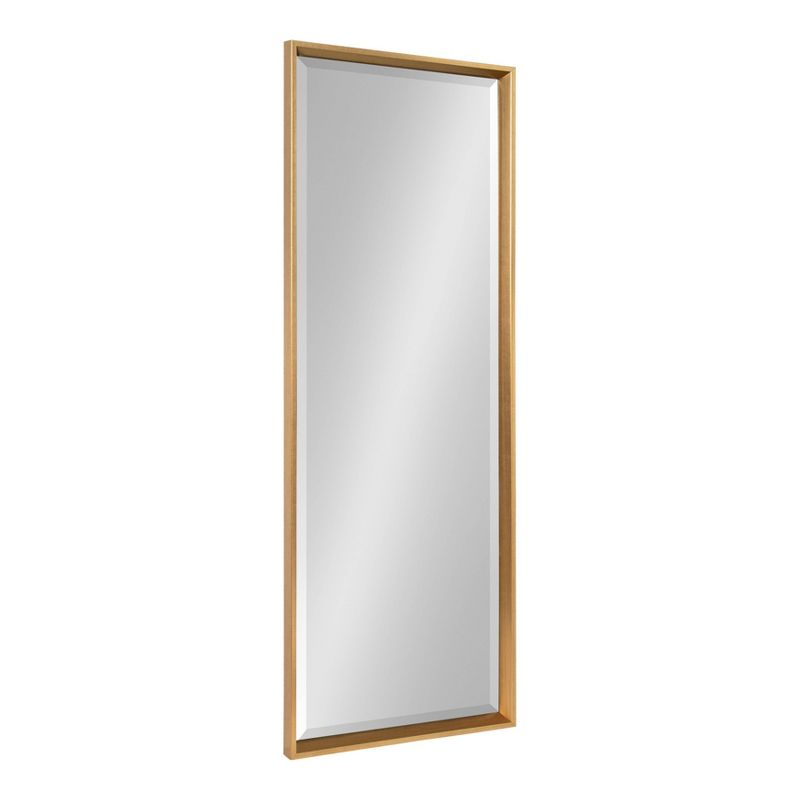 17.5" x 49.5" Calter Full Length Wall Mirror Gold - Kate and Laurel: No Assembly, Rectangle, Plastic Frame