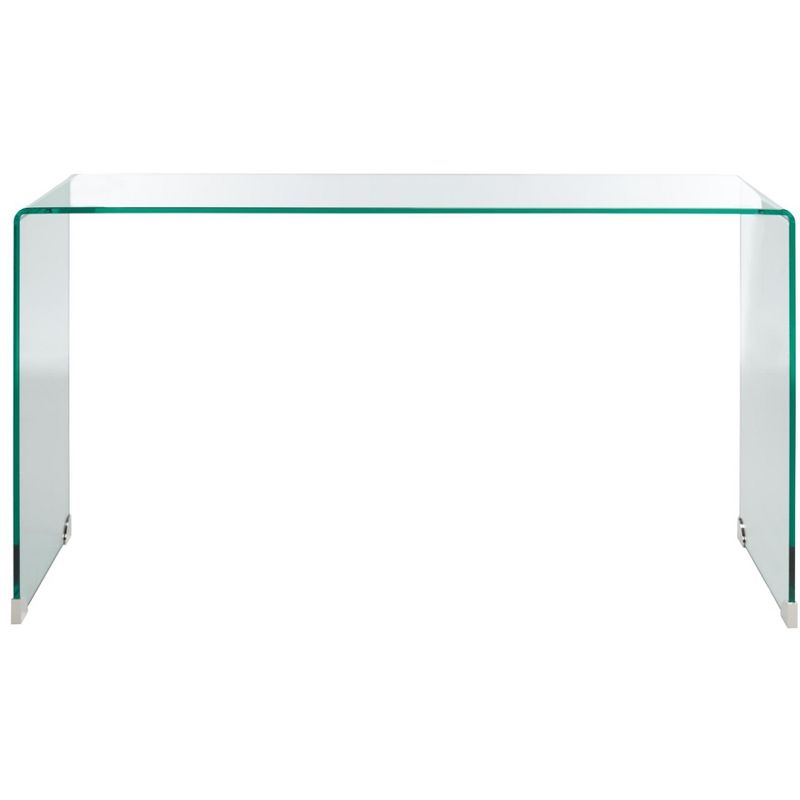 Huck Tempered Glass Console - Clear - Safavieh