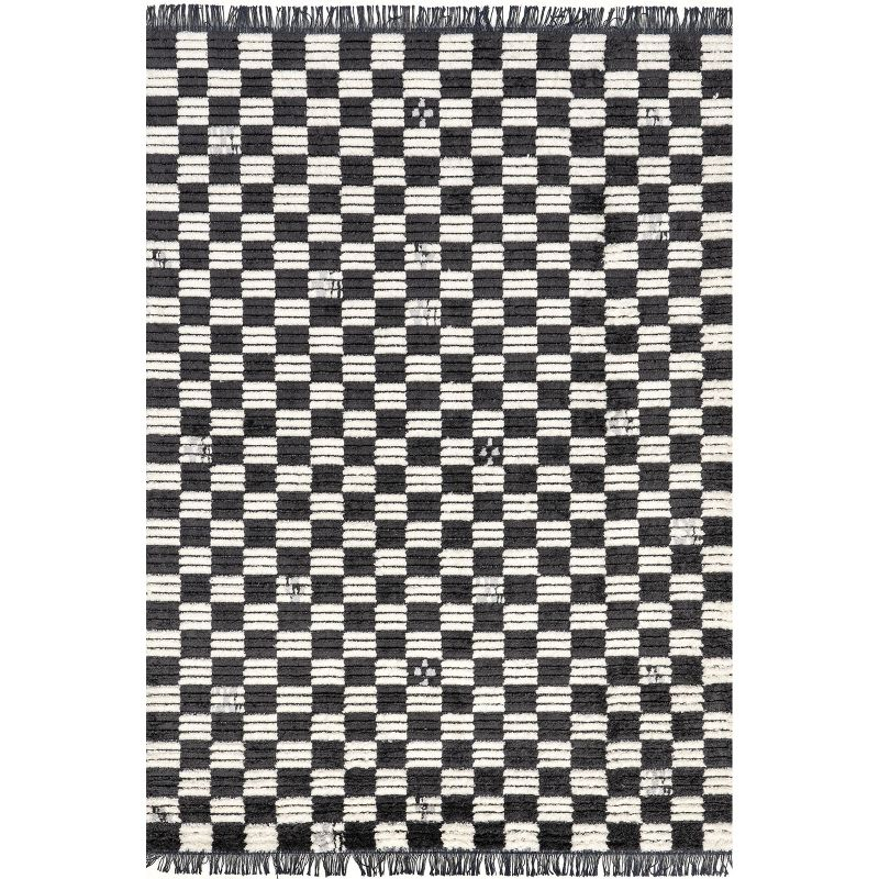 Nuloom Pania Geometric 4x6 Indoor Area Rug for Living Room Bedroom Dining Room Kitchen, Dark Grey