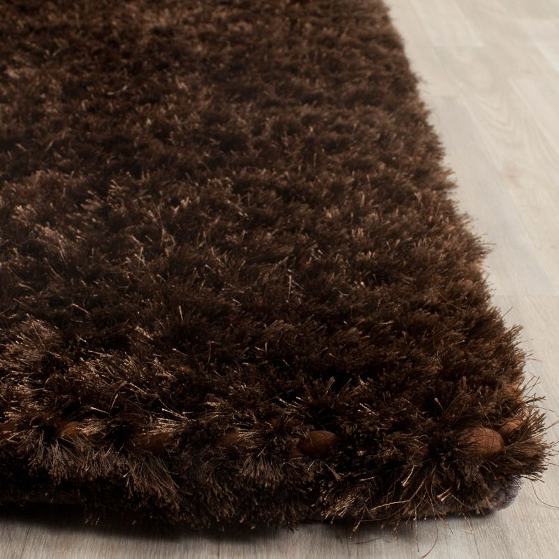 Saint Tropez Shag STS641 Hand Woven Area Rug - Chocolate - 5'x8' - Safavieh.