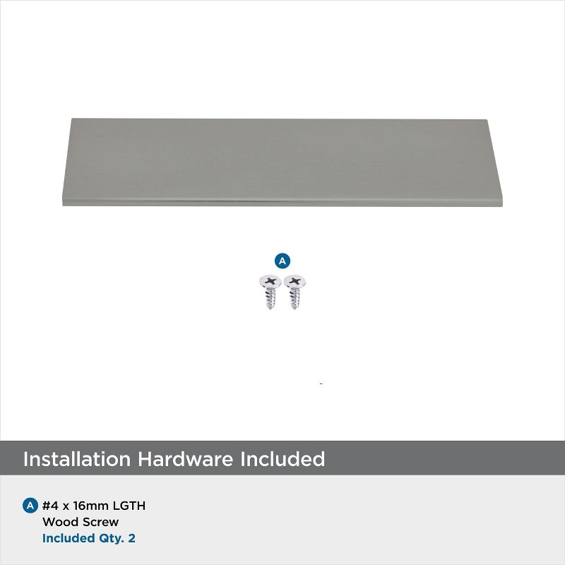 Amerock Edge Pulls 3-3/4 inch (96mm) Center-to-Center Satin Nickel Cabinet Edge Pull, 25 Pack