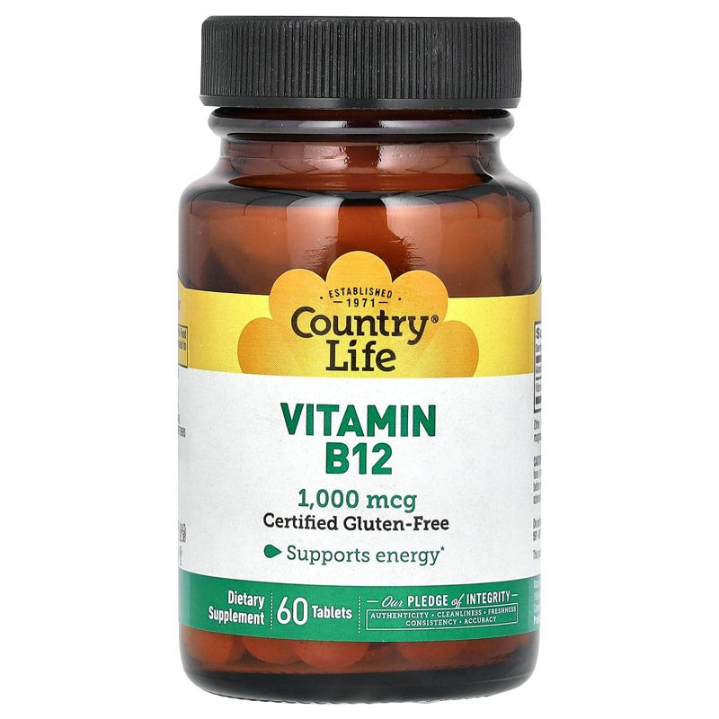 Country Life Vitamin B12, 1,000 mcg, 60 Tablets