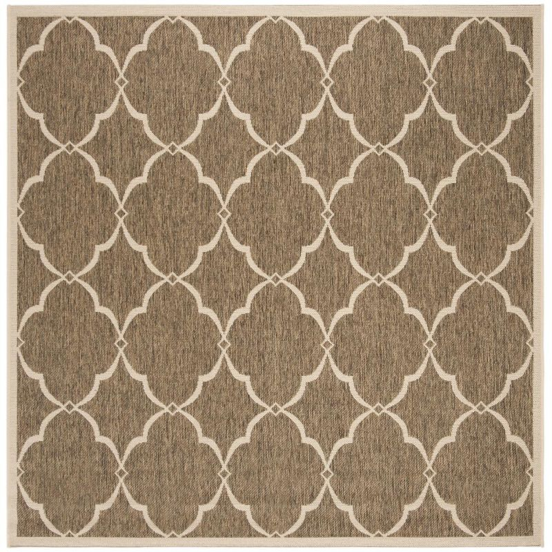Beach House BHS125 Power Loomed Indoor/Outdoor Area Rug - Beige/Cream - 6'7"x6'7" - Safavieh