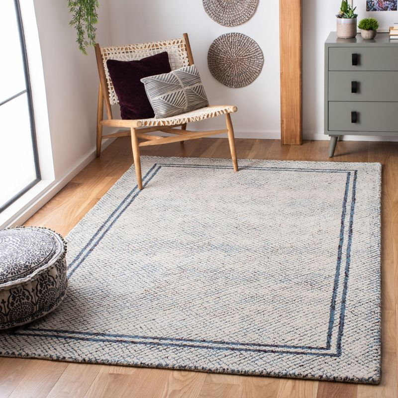 Abstract ABT341 Hand Tufted Area Rug - Ivory/Navy - 8'x10' - Safavieh.