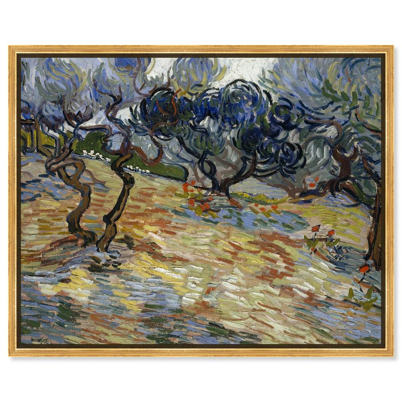 Art Remedy Vincent van Gogh - Olive Trees Van Gogh Classic Fields and Floral Wall Art, 24" x 20", Gold Frame