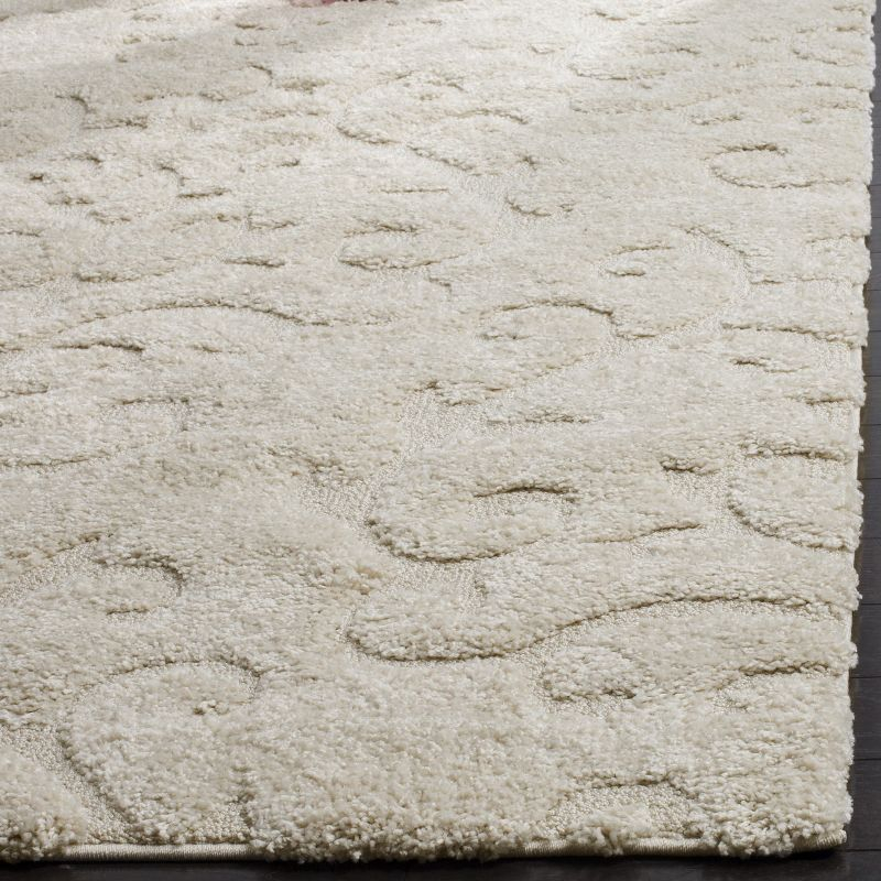 Florida Shag SG470 Power Loomed Indoor Accent Rug - Creme/Creme - 3'3"x5'3" - Safavieh