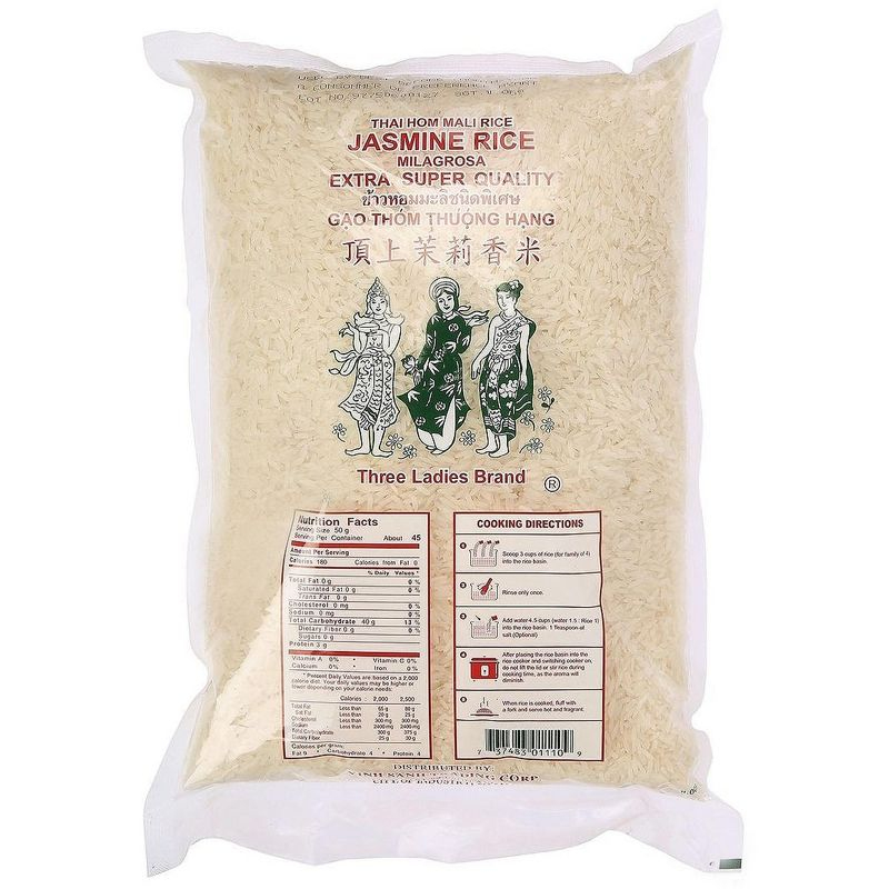 Three Ladies Thai Hom Mali Rice Jasmine Rice 5 lbs. (2.27 kgs)