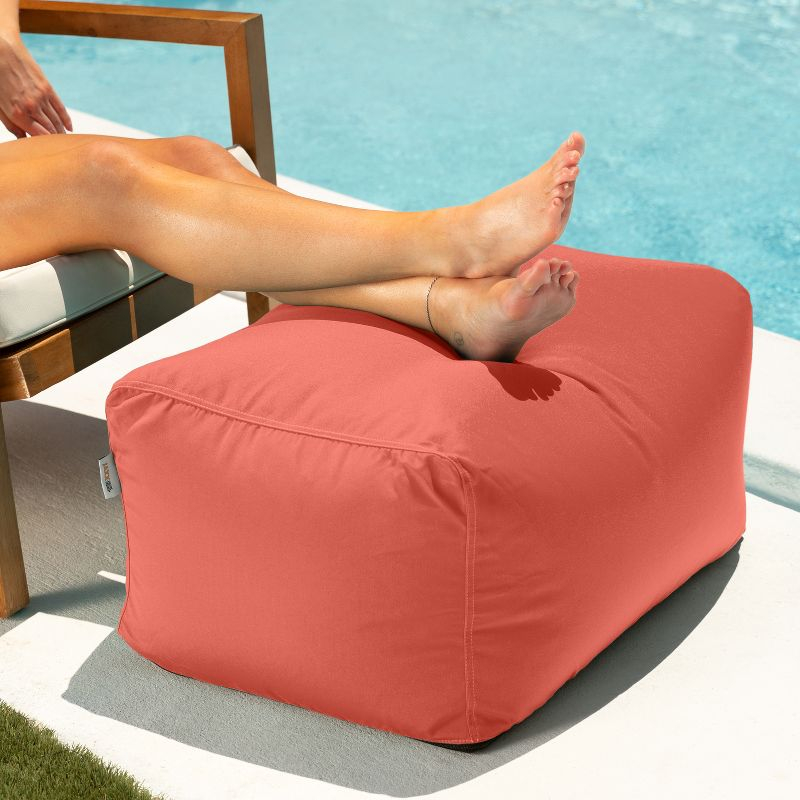 Jaxx Leon Outdoor Bean Bag Ottoman, Flamingo