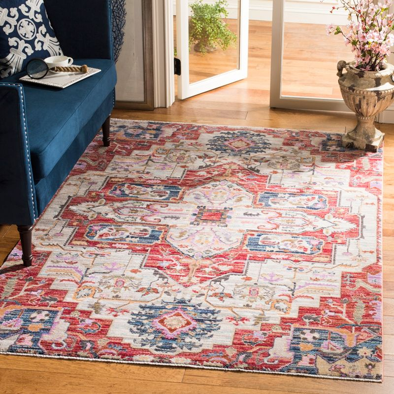 Nirvana NVA132 Power Loomed Area Rug - Creme/Red - 9'x13' - Safavieh.