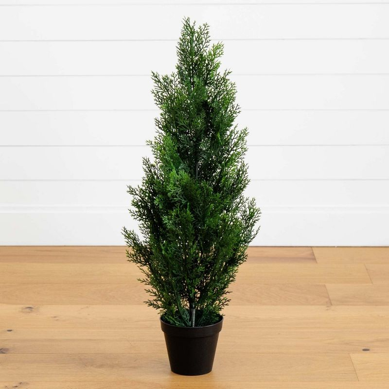 Nearly Natural 3-ft Mini Cedar Pine Tree (Indoor/Outdoor)