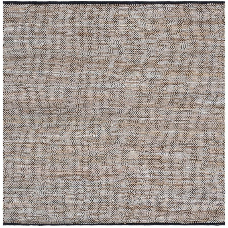 Vintage Leather VTL104 Hand Woven Indoor Area Rug - Beige - 6'x6' - Safavieh