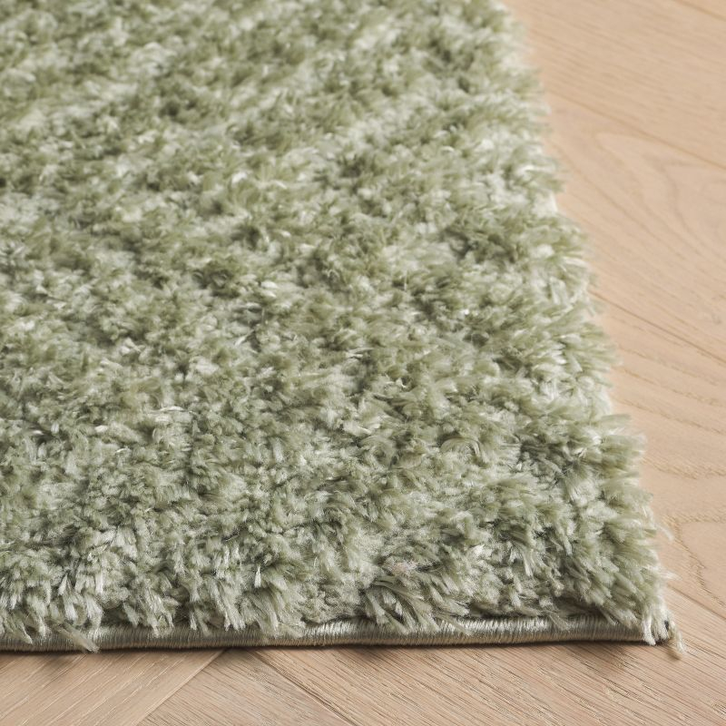 Tahoe Shag THO652 Power Loomed Indoor Area Rug - Sage - 6'-7"x6'-7" - Safavieh