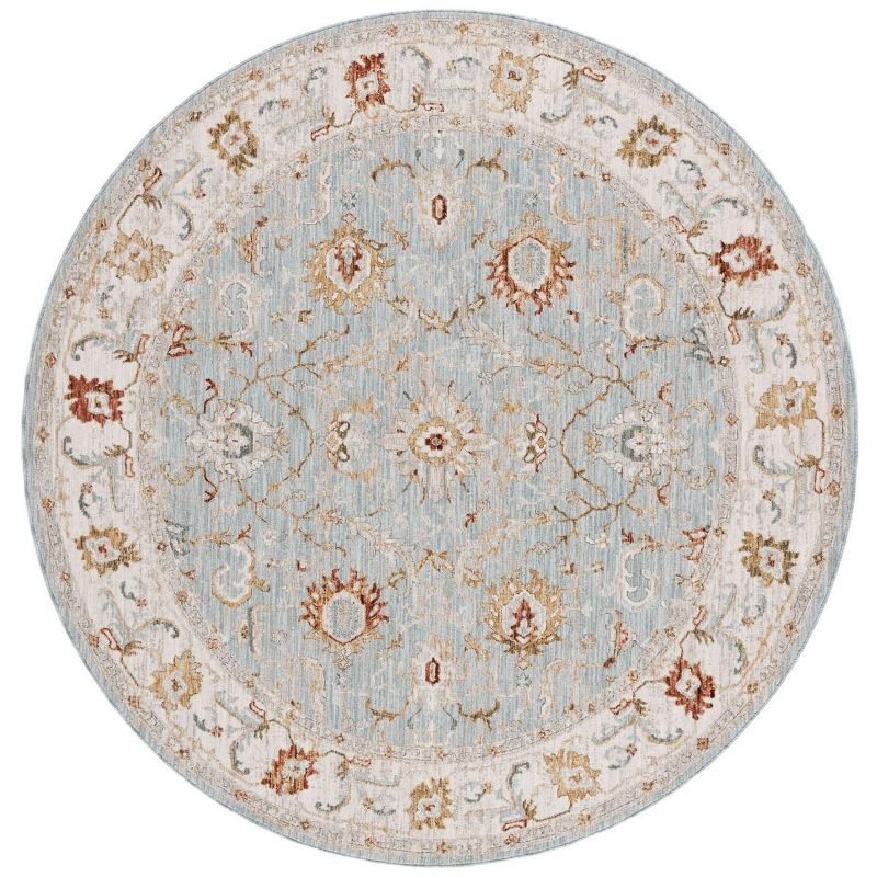 Hamilton HLT102 Power Loomed Area Rug - Blue/Gold - 6'7" round - Safavieh.