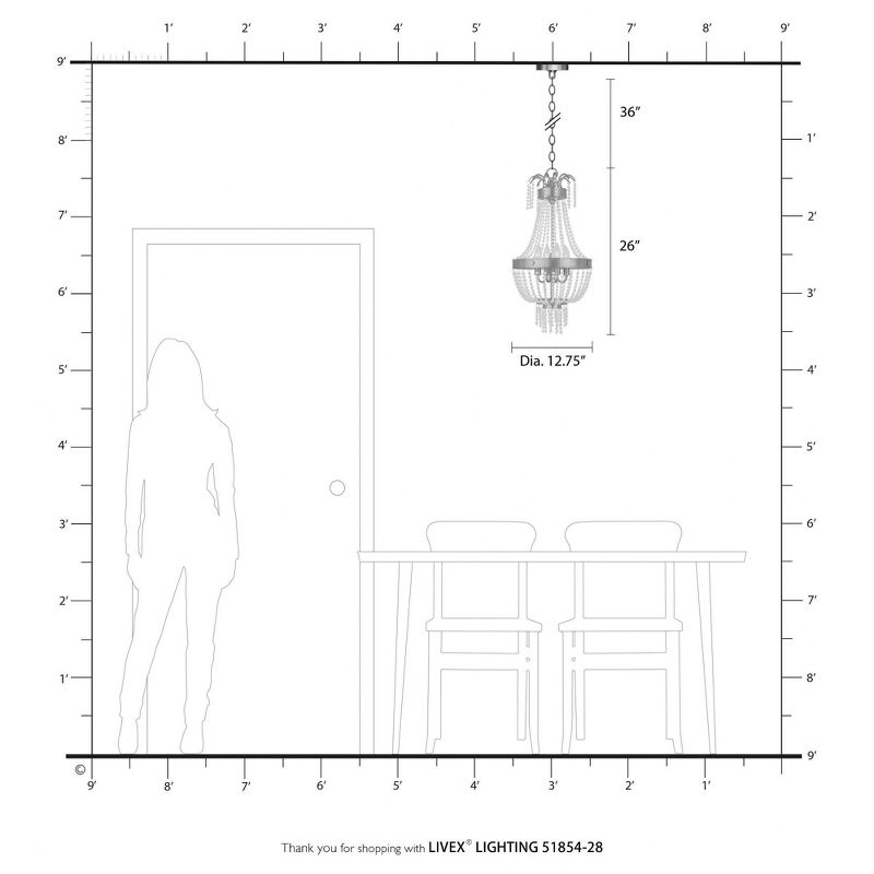 Livex Lighting Valentina 4 - Light Chandelier in  Winter Gold