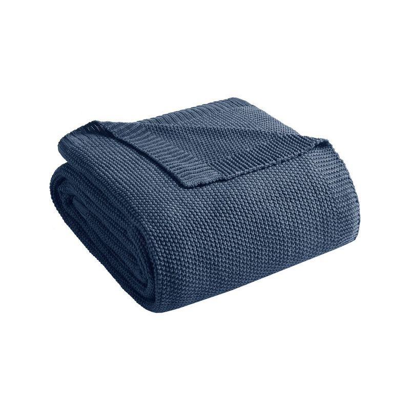 Twin Bree Knit Bed Blanket Indigo