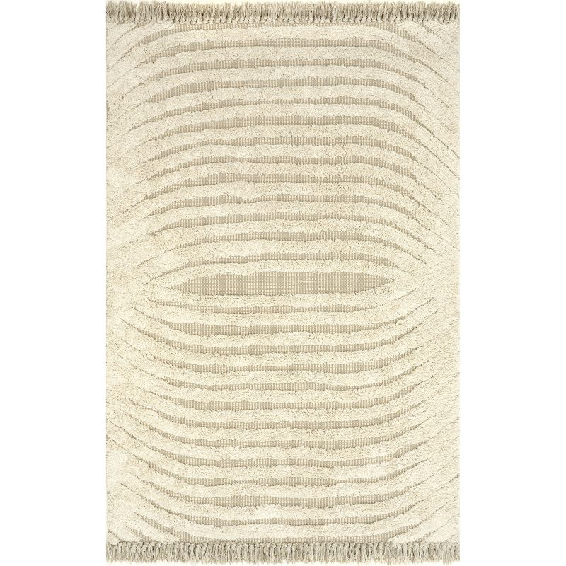 Arvin Olano x Rugs USA Arvin Olano x Rugs USA Riley Textured Shag Ivory Area Rug