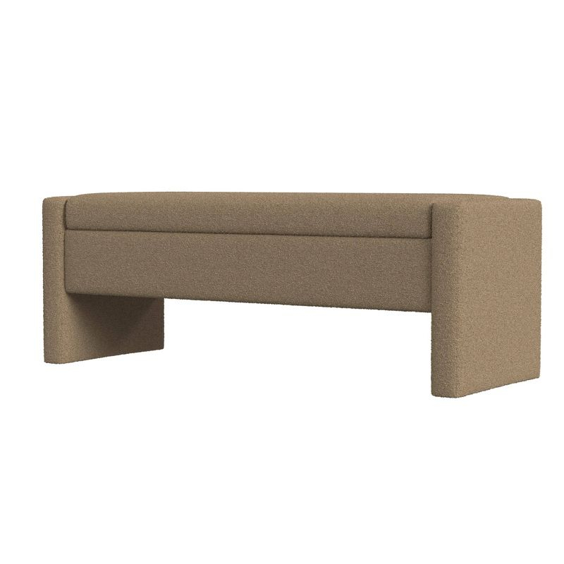 HomePop Copenhagen Modern Storage Bench Brown Boucle