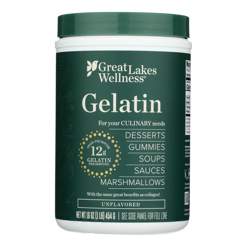 Great Lakes Wellness Culinary Gelatin Unflavored - Case of 1 - 16 oz