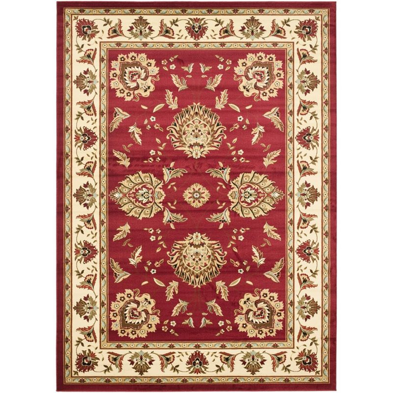 Lyndhurst LNH555 Power Loomed Area Rug - Red/Ivory - 6'7"x9'6" - Safavieh
